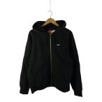 Supreme◆スモールロゴジップパーカー/L/コットン/BLK/無地