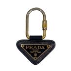 ショッピングPRADA PRADA◆キーホルダー/レザー/BLK/無地/メンズ