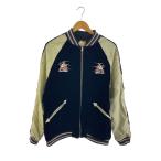 ショッピングスカジャン #FR2◆リバーシブルスカジャン/L/レーヨン/BLK/無地/FRJ092/リブ毛玉有