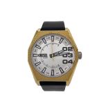 DIESEL◆クォーツ腕時計/アナログ/レザー/SLV/BLK/DZ-2219