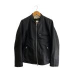 AVIREX◆シングルライダースジャケット/M/--/BLK/無地
