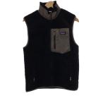 patagonia◆フリースベスト/S/ポリエステル/BLK/無地