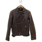 VERSACE◆レザージャケット・ブルゾン/M/レザー/BRW