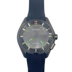 CITIZEN◆クォーツ腕時計/アナログ/レザー/BLK/BLK/W410MV-02//