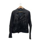 Roen◆ダブルライダースジャケット/L/山羊革/BLK/無地/711222126