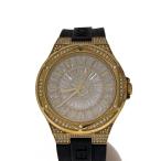 MICHAEL KORS◆クォーツ腕時計/アナログ/ラバー/GLD/BLK//