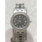 HERMES◆クォーツ腕時計[仕入]/アナログ/レザー/WHT/BLK//