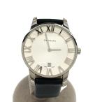 TIFFANY&amp;Co.◆クォーツ腕時計/アナログ/レザー/WHT/BLK