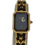 CHANEL◆プルミエール/L/クォーツ腕時計/アナログ/--/BLK/GLD//