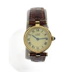 Cartier◆クォーツ腕時計/アナログ/レザー/IVO/BRW