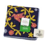 ショッピングハンカチ タオルハンカチ レディース 1枚 ヴィヴィアン ウエストウッド Vivienne Westwood 紺 ネイビー 花 フラワー イエロー デビル ORB オーブ ハンドタオル