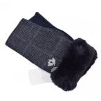 アンテプリマ 手袋 レディース ブランド ANTEPRIMA ウール カシミヤ混 グレンチェック 千鳥格子 指なし 紺 ネイビー 21-22cm