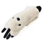 アンテプリマ 手袋 レディース ブランド ANTEPRIMA 指なし ウール カシミヤ混 アニマル 白 21-22cm