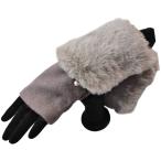 ショッピングケイトスペード ケイトスペード ニューヨーク 手袋 レディース ブランド 指なし カシミヤ混 ファーデザイン グレージュ 21〜22cm 女性 婦人 グローブ 防寒