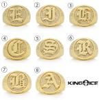 KING ICE キングアイス 指輪 リング 14K GOLD OLD ENGLISH LETTER 14kゴールド 金 メンズ ブランド 人気[アクセサリー]