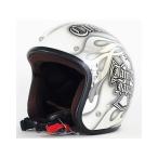 ショッピングjam 72JAM ジェットヘルメット 【逸品もの】IP-1006S New クロス メッキベース（ホワイト） サイズ XL 72ジャムジェット