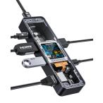 DOCKCASE 6-in-1 usb c ハブ（クリア版）：1000Mbps LANポート、4K＠60Hz HDMIポ