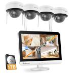 Jennov 防犯カメラ 屋外 モニター付き 室内 500万画素 監視カメラ 屋外 4台セッ