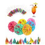 LIKENNY カクテル傘 爪楊枝傘 カクテル 料理の飾り ミニ紙傘 カラフル ハワイ傘