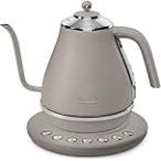 De’Longhi (デロンギ) 電気カフェケトル アイコナ KBOE1230J-BG 温度調整機能付き ステンレス ハンドドリップ 1.0L ワンプッシュ5段階温度設定 20分保温機能