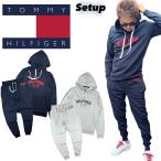 トミーヒルフィガー TOMMY HILFIGER セットアップ 上下 パーカー 09T4449/09T4451 長袖 ボトムス 長袖 スウェット メンズ ジョガーパンツ 部屋着 2点