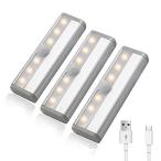 TopYart 人感センサーライト USB充電式 3モード 高輝度 6LED 省エネ 自動点灯・消灯 配線不要 マグネット 簡単設置 クローゼット キ