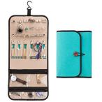 Yahoo! Yahoo!ショッピング(ヤフー ショッピング)[Pacmaxi]ジュエリーポーチ ウォールポケット フック付き 吊り下げ 大容量 フェルト製 折りたたみ可能 旅行 携帯用 アクセサリー収納 壁掛け