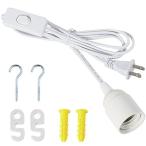 Yahoo! Yahoo!ショッピング(ヤフー ショッピング)Megfansy コード付きソケット 電球ソケット コンセント 口金E26 スイッチ付 ブラック（2m） 工事不要 天井照明 照明器具