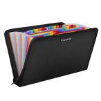 Caphill ファイルフォルダ 25ポケット 耐火 防水 ドキュメントファイル A4 書類入れ 持ち運び 拡張フォルダ 紙挟み 防火ファスナー 出張