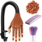 Dream Reach ネイル練習手 ネイル練習用ハンド ネイルチップ100枚付き ネイルアートDIY練習ツール ネイルトレーニング練習手 自由調整可