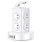 Yahoo! Yahoo!ショッピング(ヤフー ショッピング)BEVA 電源タップ タワー式電源タップ USB付き 8AC口（100-125V）＋3USBポート（最大3.4A/5V）付きの電源コンセント 雷ガード