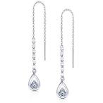 Yahoo! Yahoo!ショッピング(ヤフー ショッピング)S.White ピアス レディース 人気 最高級ジルコニア 揺れる チェーンピアス 「流星」 シルバー925 ピアス 金属アレルギー対応 18金?ピア