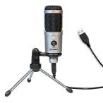 ZENLO コンデンサーマイク USBマイク PC用マイク ps4 マイク スタンド付き 単一指向性 音量調節可能 録音/生放送/YOUTUBE/オン