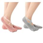 Bethany Home ヨガソックス 五本指 2足セット 滑り止め付き ピラティスソックス 抗菌消臭 靴下 スポツソックス 体操 ダンス 妊婦さんに