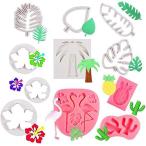 CODOHI 11個セット シリコンモールド シリコン型 葉 フラミンゴ パイナップル サボテン ヤシの木 アクセサリー チョコレート型 粘土 抜き型