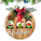 クリスマスリース 30cm クリスマス飾りドア 玄関リース Welcome プレート ドア飾り リース サンタクリスマス花輪 ガーランド 壁掛け イン