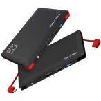 モバイルバッテリー 10000mAh microUSBコネクタ 2ポート スマホ充電器 ブラック