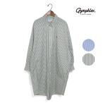 レディース Gymphlex ジムフレックス ボタンダウン ストライプ ワイド シャツ ワンピース 長袖 品番:GY-G0098STP GY-G0098MTS 2025春夏