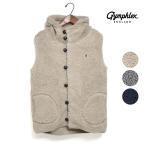 メンズ GYMPHLEX ジムフレックス くるみボタン フード ボア ベスト J-1069BOA 秋冬