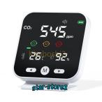 CO2 測定器 二酸化炭素濃度計 NDIR方式 co2センサー 高精度 co2濃度/湿度/温度測定3in1 警報アラーム USB充電式 二酸化炭素濃度測定器 リアルタイム監視 換気対