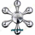 ハンドスピナー 新型DIY 水道 Hand Spinner ストレス解消 6枚翼リムーバブル 高速回転 指 【3分以上スピン/ステンレス/焦り緩和などに役立つ】 色（シルバー）