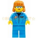 レゴ LEGO シティミニフィグ：月面探査宇宙飛行士の女性-ダークアジュールクラシックスペースジャケット(60350)