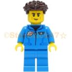 レゴ LEGO シティミニフィグ：月面探査宇宙飛行士の男性-ダークアジュールクラシックスペースジャケット(60349)