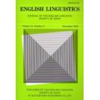 English linguistics Journal of the English Linguistic Society of Japan Volume21，Number2