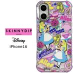 メール便 iPhone16 ディズニー 不思議の国のアリス x SKINNYDIP TPU クリア ケース カバー スキニーディップ ソフトケース アリス スマホカバー スマホケース
