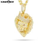 ゴールドネックレス キングアイス King Ice ロアリング ライオン モチーフ ペンダント / Classic Roaring Lion Necklace