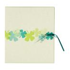  зеленый цвет карточка для автографов, стихов, пожеланий складывающийся пополам лента clover рисунок 33114006