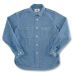 BACKDROP задний Drop [SOUTH WEST]sa незначительный ткань toCHAMBRAY SHIRT / автомобиль n пятно - рубашка ( индиго )