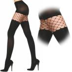 ショッピングニーハイ 即納　ニーハイ風　網タイツ切替　セクシー　パンティストッキング　タイツ　イベント　コスプレ