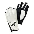 MIZUNO Mizuno ZEROSPACE палец .. модель ( обе рука )( парк для гольфа ) белый × черный парк для гольфа перчатки 
